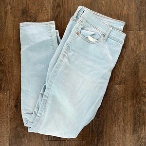 Size 10 light wash super skinny jeans.  Good condition.